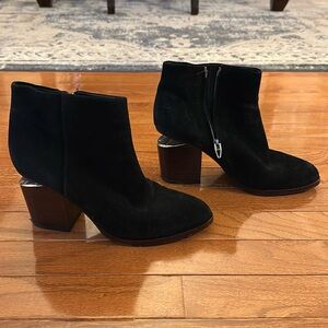 Alexander Wang Black Suede Ankle Booties Size 39